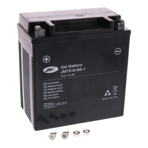 Jmt gel batterie - ytx16-bs-1, 12
