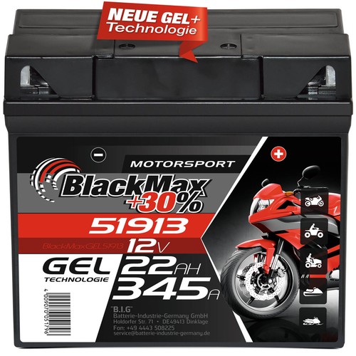 Gel motorradbatterie 12v - gel, 22ah