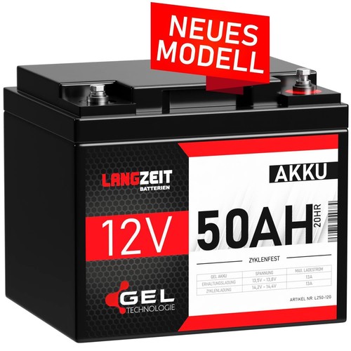 Gel akku 12v 50ah - 12v,