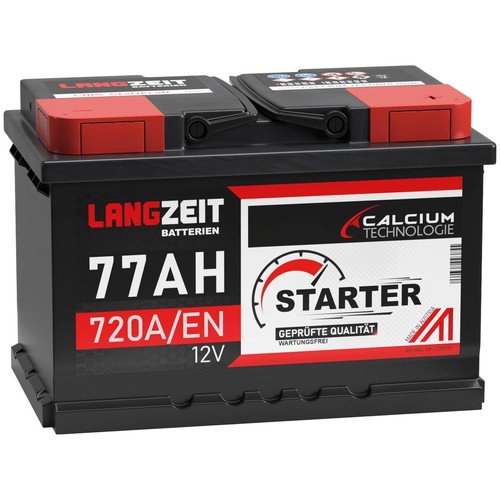 Autobatterie 77ah 12v langzeit - 77ah,
