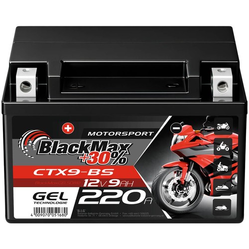 Blackmax ytx9 motorrad gel - blackmax, ytx9-bs