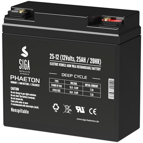 Blei akku 25ah 12v agm - 25ah, gel